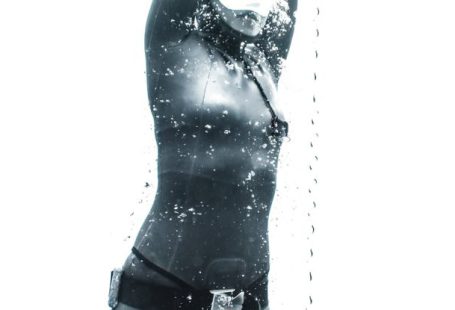 Ascend Diving - Low angle of anonymous female diver wearing swimsuit and snorkeling mask and diving under clear water near rope among air bubbles