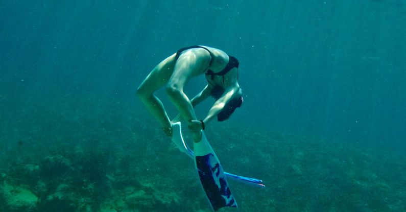 Bonaire Diving - A person swimming in the ocean with a snorkel