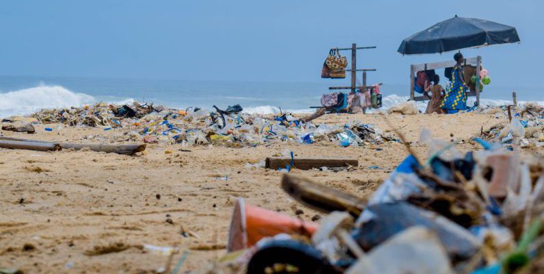 Ocean Pollution - Piles Of Garbage By The Shore