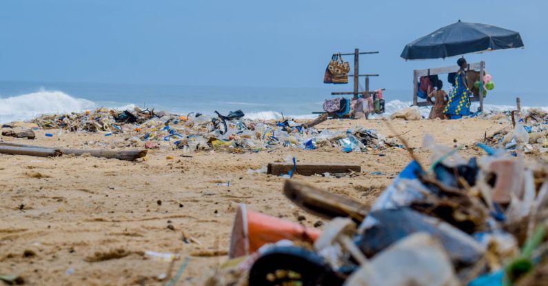 Ocean Pollution - Piles Of Garbage By The Shore