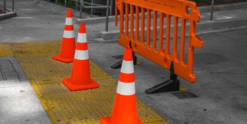 Barrier Reef - Cones and Barrier on Closed Street