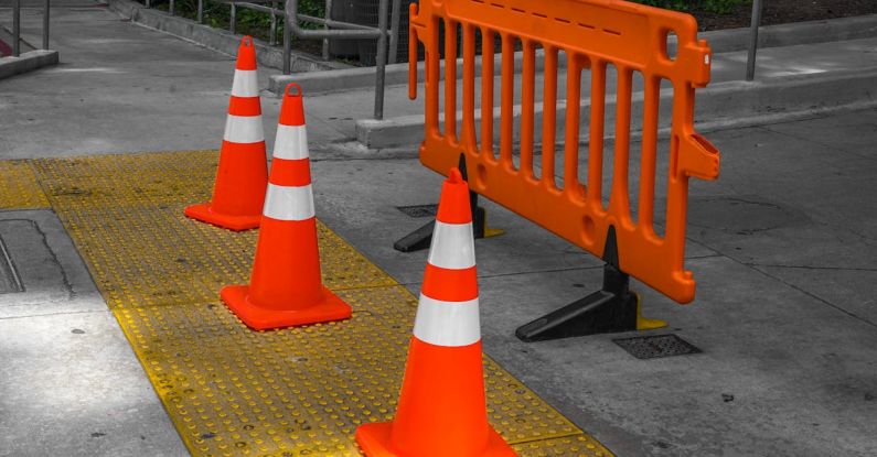 Barrier Reef - Cones and Barrier on Closed Street